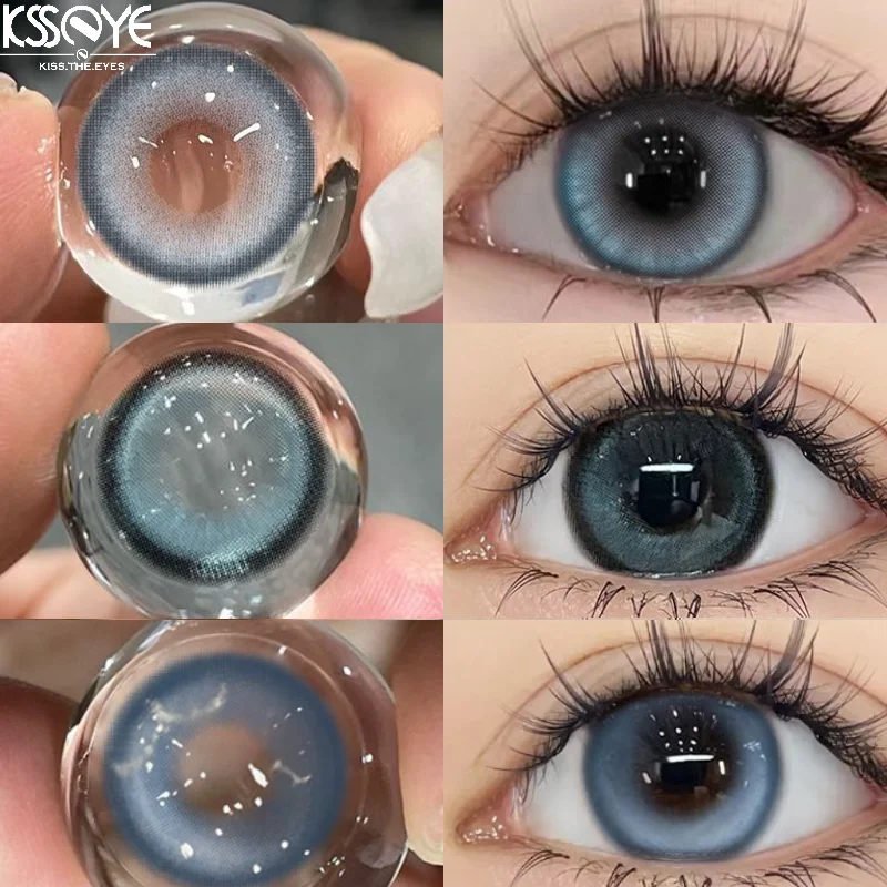 KSSEYE 2PCS Contact Lenses for Eyes Korean Lens High Quality Natural Pupils Blue Contact Lens Cosmetics Brown Lens Fast Shipping