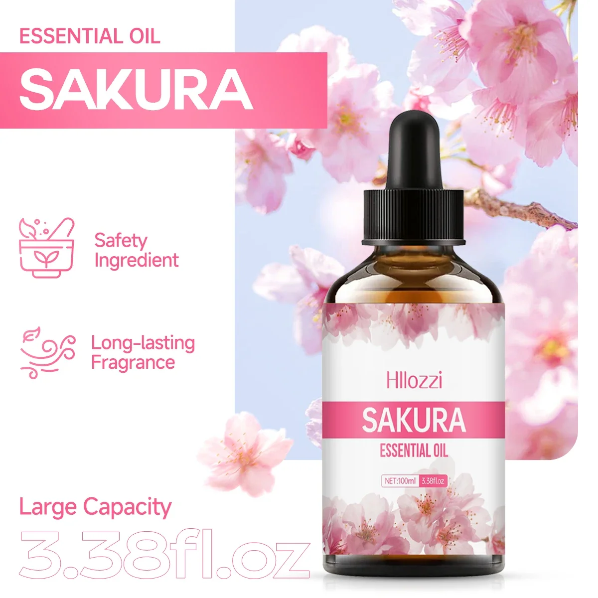 

Sakura Essential Oil Plant Facial Body Care Moisturizing Essence Oil 30ml for Massage Skin Care