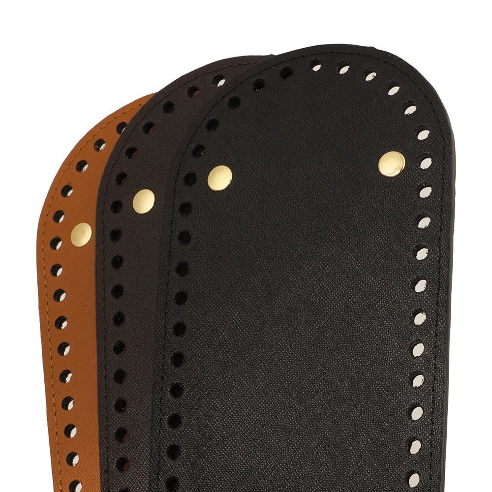 30*10 سنتيمتر اليدوية جلد طبيعي البيضاوي قاع طويل ل محبوك حقيبة قاعدة حقيبة يد وسادة مع ثقوب DIY بها بنفسك حقيبة كروشيه أسفل الملحقات