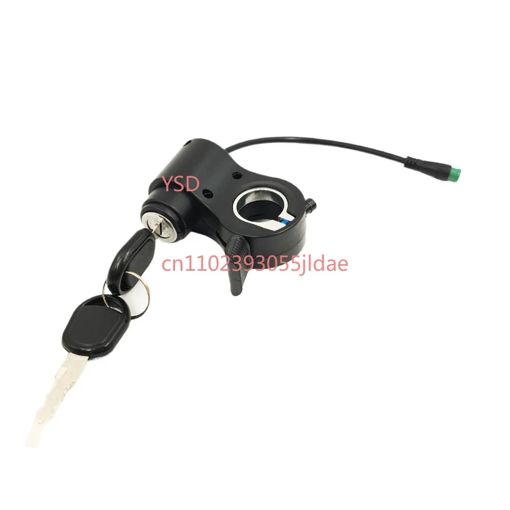 5-Pin Ignition Switch Throttle Assembly for Electric Scooter, with Keys & Waterproof Connector