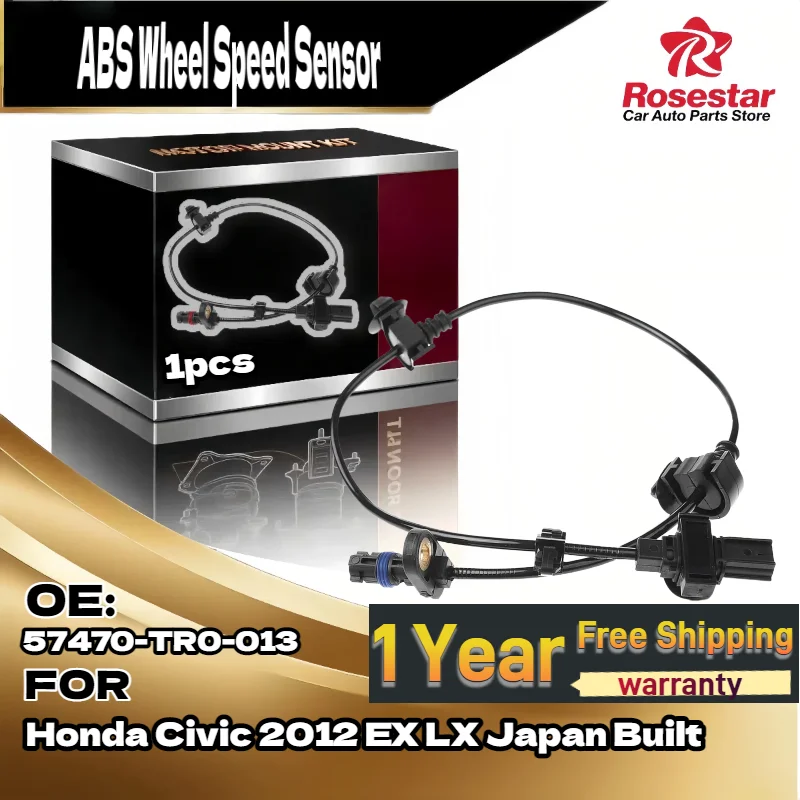 

For New Rear Passenger ABS Wheel Speed Sensor for Honda Civic 2012 EX LX Japan Built 57470-TR0-013