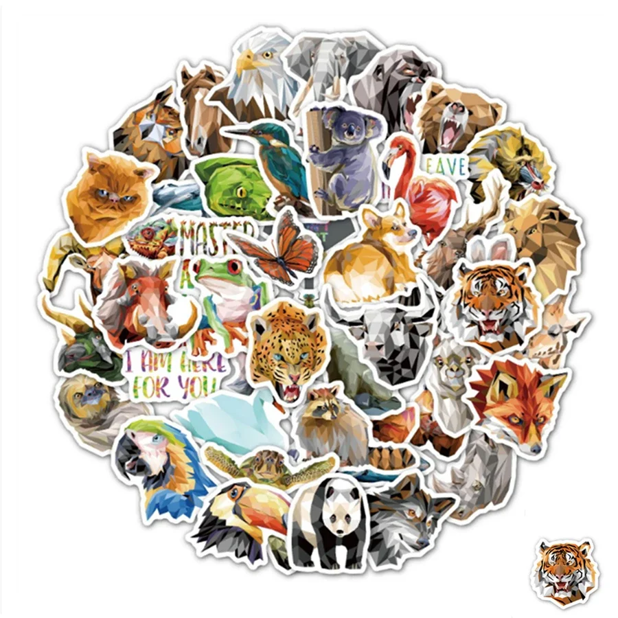 

Jungle Stickers for Laptop 50 PCS Safari Wild Animal Stickers Jungle Zoo Animal Vinyl Waterproof Decal Stickers for Macbook Air