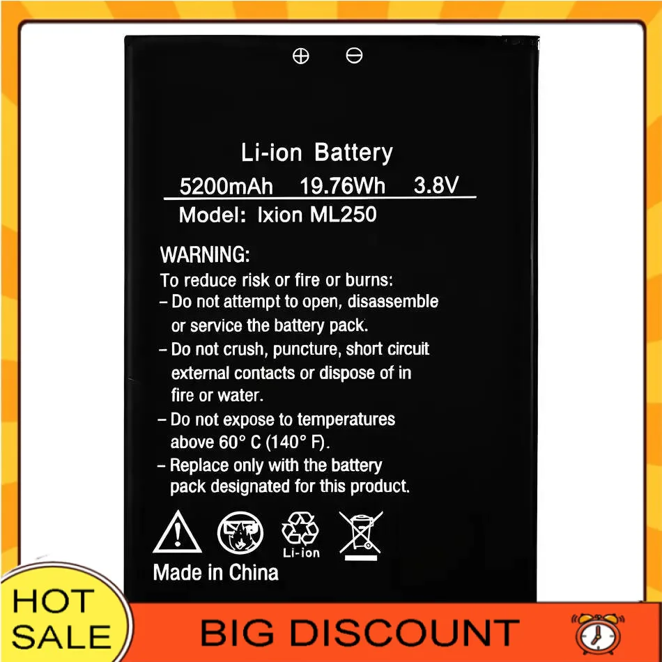 

Premium Replacement ML250 For Dexp Ixion Amper M E 5200Mah Mobile Phone Battery