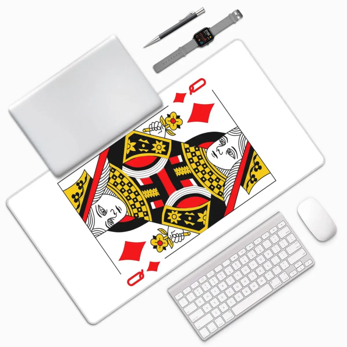 

Queen Of Diamonds Classic Card Deck Casino Poker Q Diamonds Large Mouse Pad Computer KeyboardMouse Mat Gaming PC Laptop Desk Mat