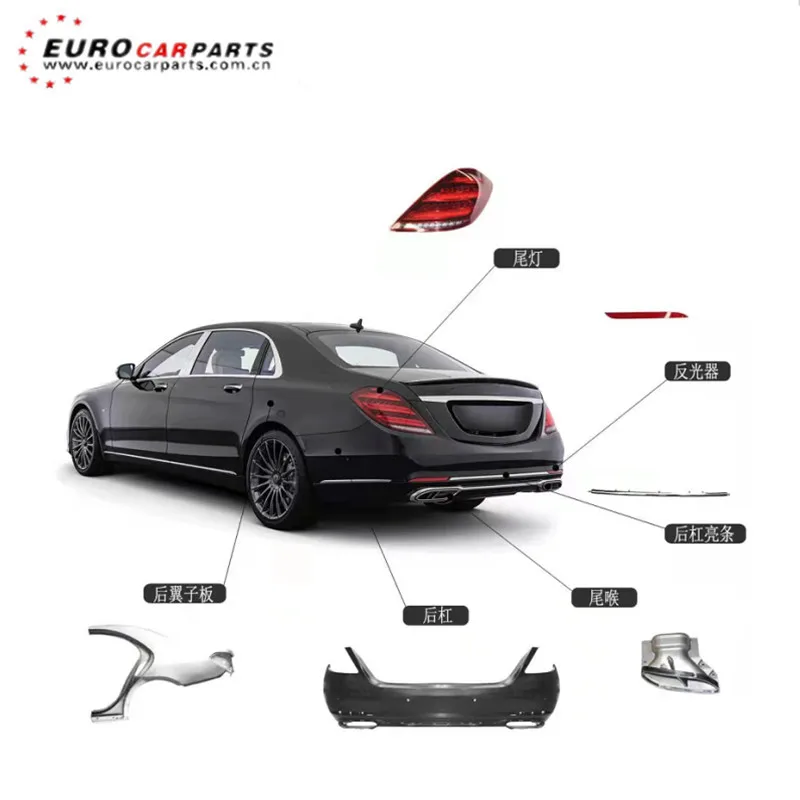 Car Bumper Part Bodykit Full Body Kit Set S class w221 S350 S300 upgrade maybch W222 facelift bumper light S class w222