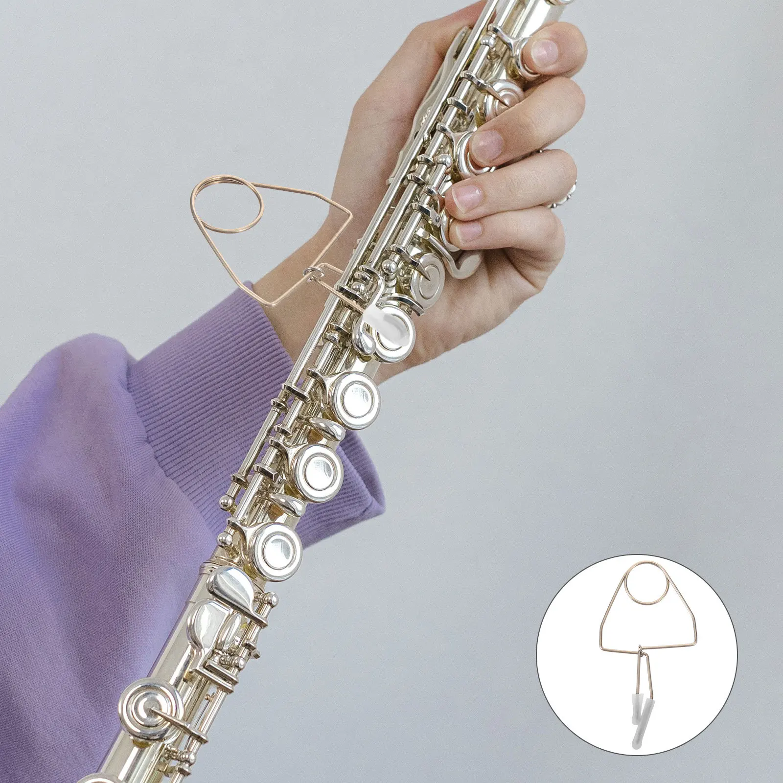 

Stainless Steel Flute Repair Clip Soft Rubber Cover Instrument Repair Tool for Wind Instrument Indentation Maintenance