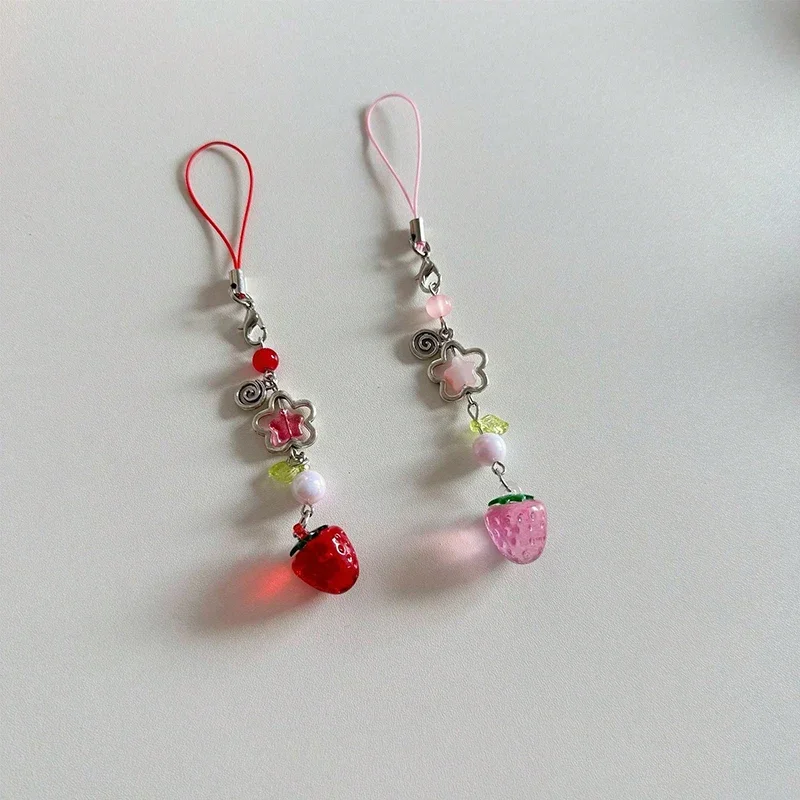 Lightweight Strawberry Bag Charm, Delicate Keychain Charm