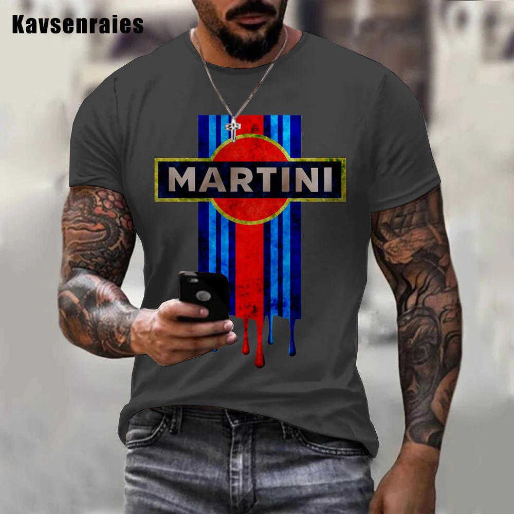 Men\'s and Women\'s Martini Racing 3D Printed T-shirts, Breathable Short Sleeved T-shirts, Soft and Comfortable, Fashionable, Nove