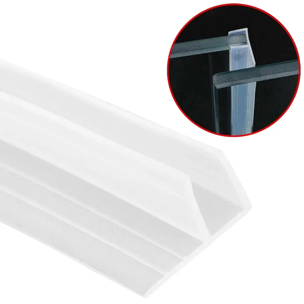 2m Rubber Bath Shower Screen Door Seal Strip F-Shaped Glass Door Bottom Weather Stripping Seal Sweep Water Blocking Strips