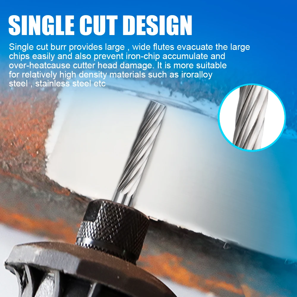 HAMPTON 3x3mm Carbide Rotary Burr 10/20pc Rotary File for Single Cut and Double Cut Rotary File Rotary Tool Accessories