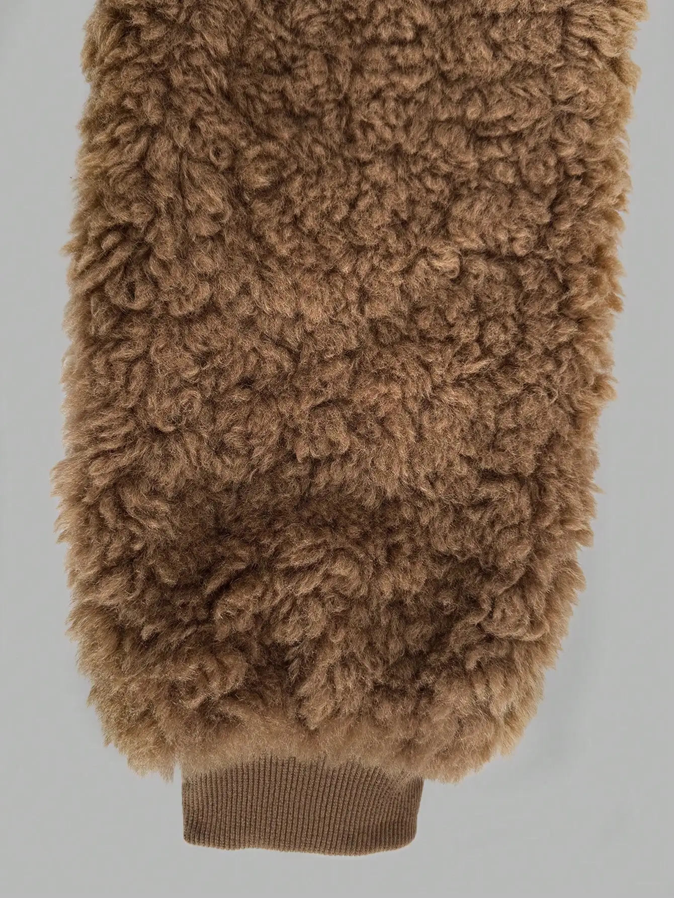 Bruine teddyfleece cropped jas voor dames, ritssluiting, reverskraag, pluizige korte jas, winterwarme bovenkleding