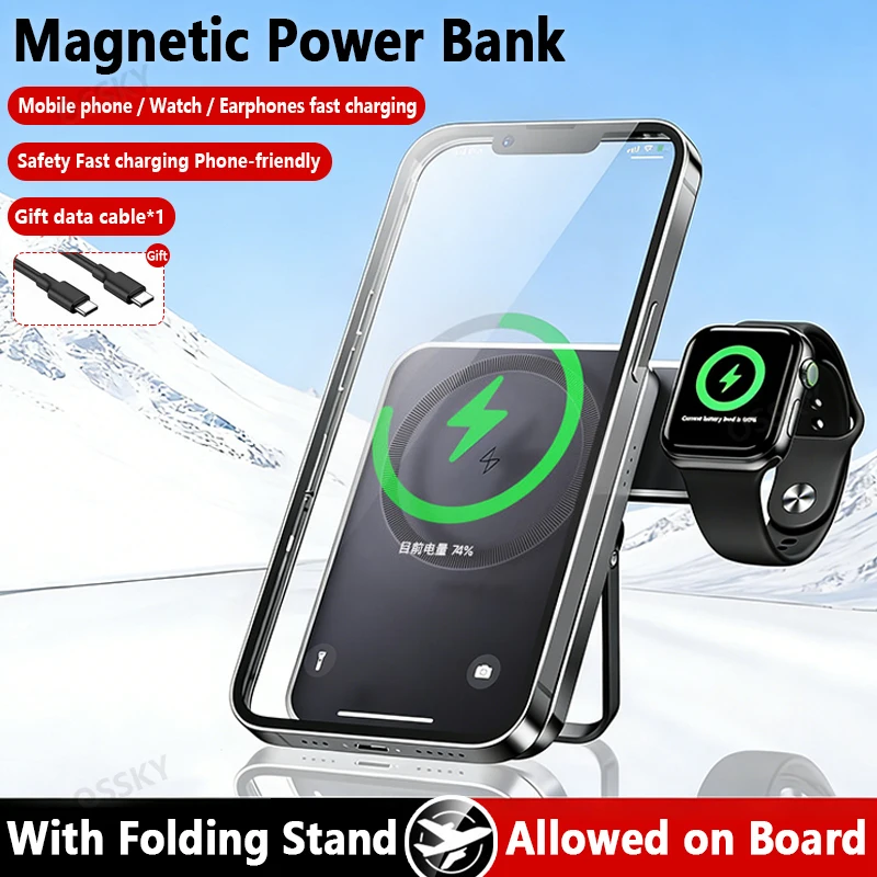 Base de Carga Inalámbrica 3 en 1 para iPhone 13 14 15 16 17 Pro Max, Estación de Carga Rápida para Apple Watch 10 9 8 7 6 Airpods 2 3 Pro