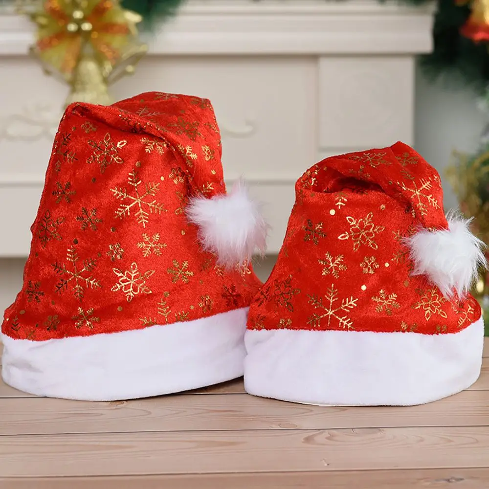 Party Supplies Soft  Snowflake Stripe  Adult Children Hat Santa Claus Hat Warm Cap Christmas Hat