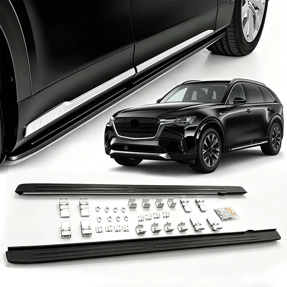 2PCS Running Boards Side Step Nerf Bar Fits For 2024 2025 2026 Mazda CX-90 CX90 with Brackets Heavy Duty Side Rails Accesso