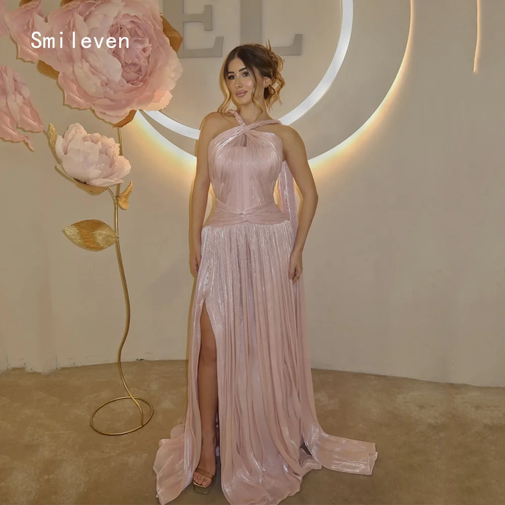 

Smileven Luxury Shining Noval A Line Prom Dress V Neck Elegant Gowns for Gala Party Sleeveless Evening Dress Customized 2026