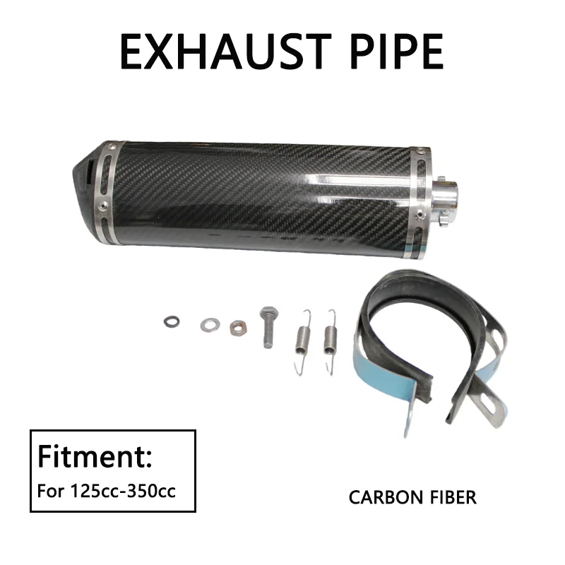 

Motorcycle Racing Exhaust Universal 35MM Carbon Fiber Exhaust Pipe Suitable For Small 125cc-350cc Motorcycle Modification