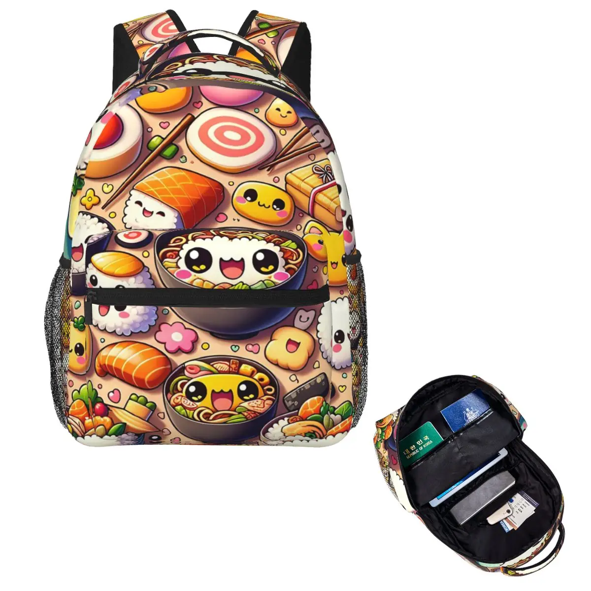 

Kawaii Cuisine Adorable Anime Food Fiesta Backpack Hot Sale Daypack Large Capacity Children BookBag School Bag Shoulder Bags