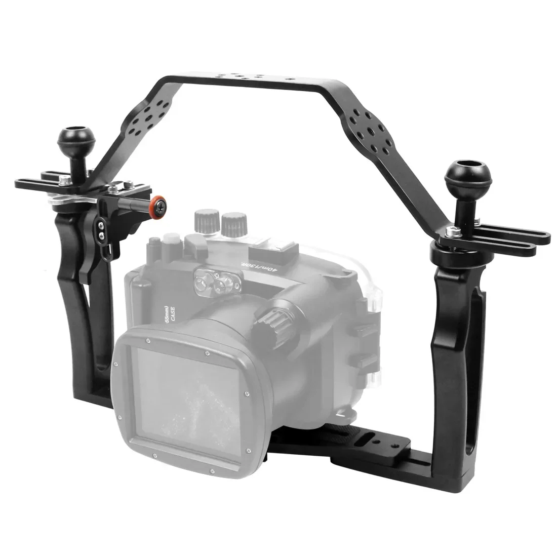 Tauchkamera-Tray-Griff Erweiterungs-Lift-Up-Halterung aus Aluminiumlegierung für Dual-Handhalterung DSLR für GoPro Action Unterwasser – Detail 6