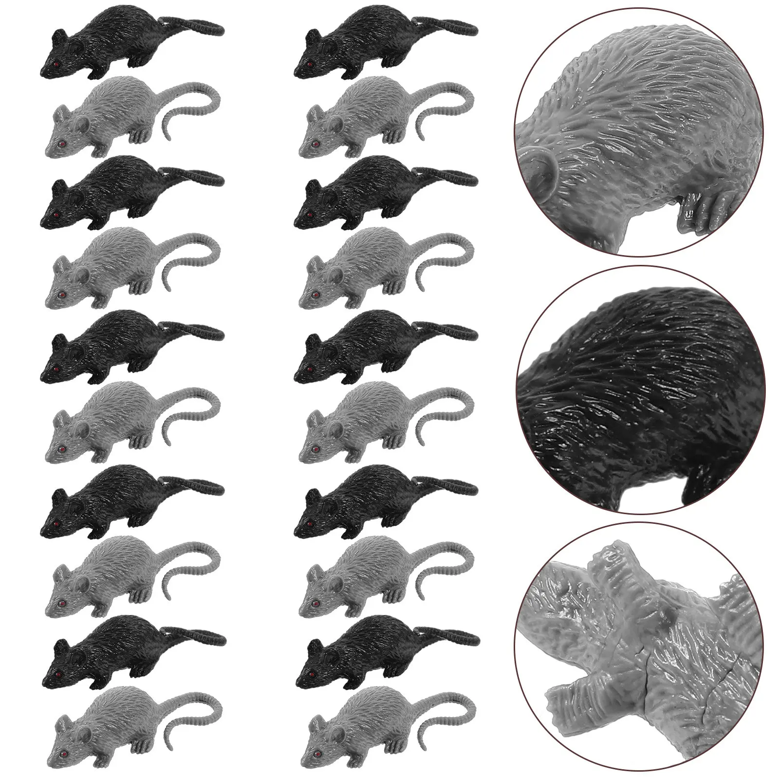 

20Pcs Halloween Scary Small Mouse Simulation Prank Prop for Party Gathering Trick Scary Mouse Fun Prop Fake Rat