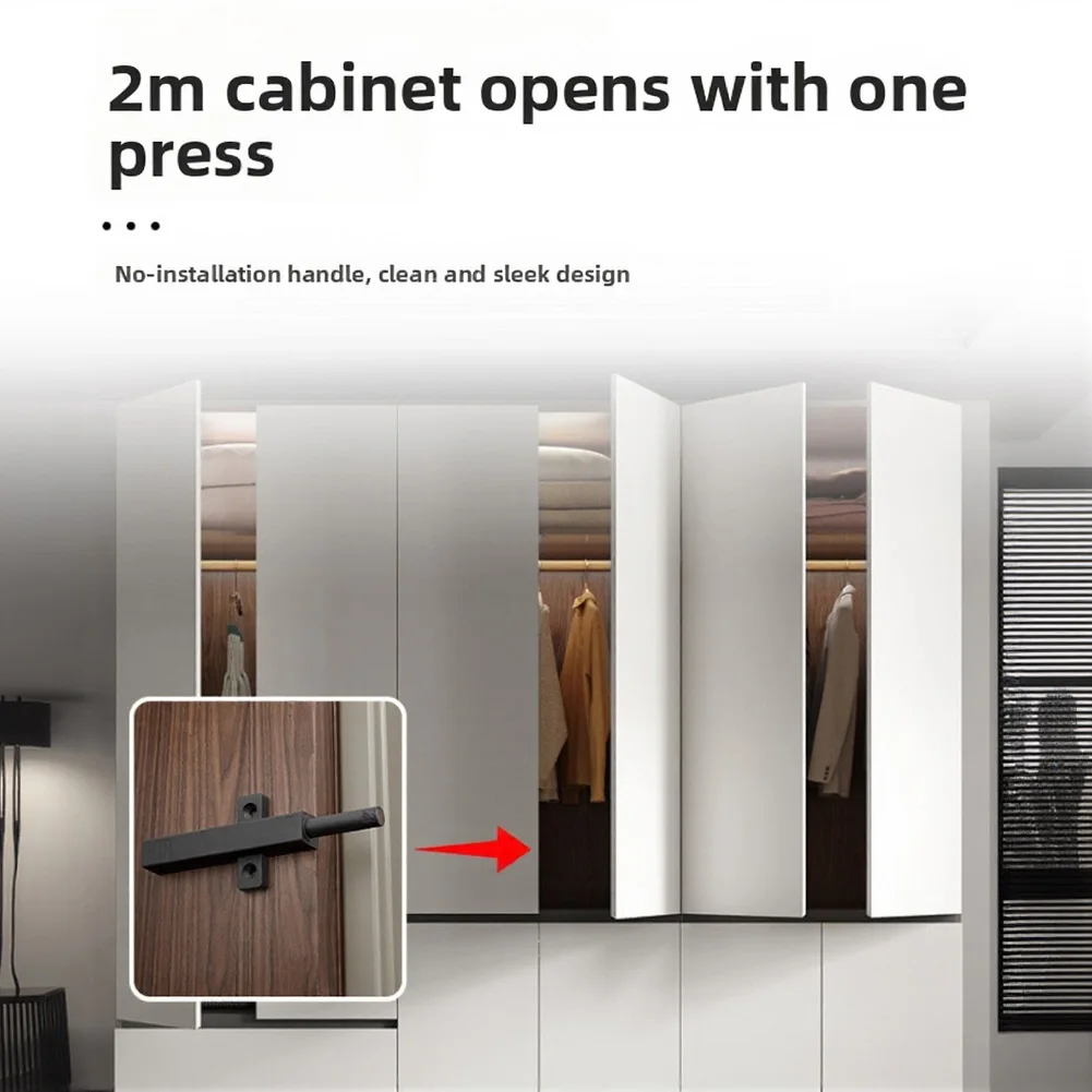 Rebound Magnetic Door Opener with Internal Spring Mechanism for Reliable Push to Open Function on For Large Cabinets
