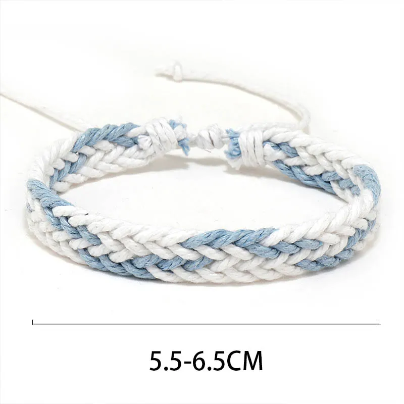 9Pcs/set Neutral rope cotton hand woven adjustable friendship bracelet couple jewelry
