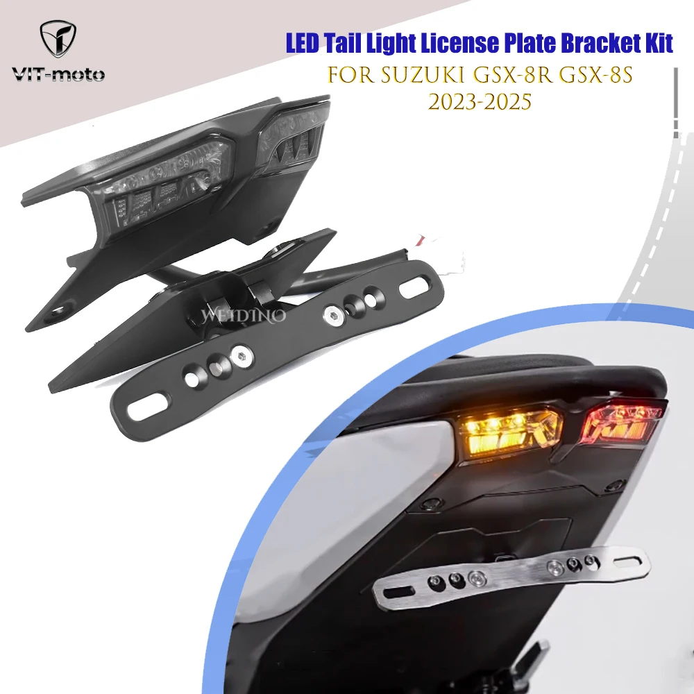 

Motorcycle Tidy Fender Eliminator Kit For Suzuki GSX-8R GSX-8S 2023-2025 LED Tail Light License Plate Bracket Kit
