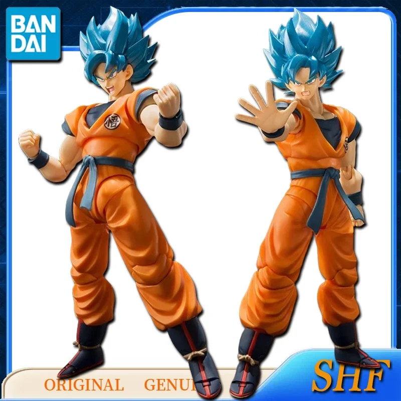 Bandai Dragon Ball Anime Originele Shf Super Saiyan God Super Saiyan Son Gokou Actie Figuur Speelgoed Voor Kinderen Cadeau Model Ornamenten