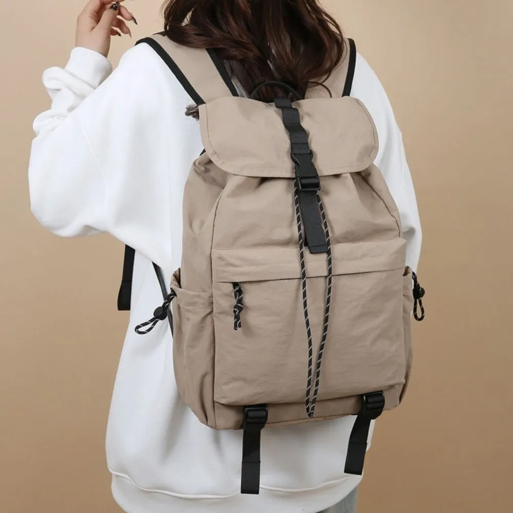 

Portable Nylon Large Capacity Backpack Durable Daypack Students School Bag Fixed Webbing Anti Splashing Shoulders Bag Daily