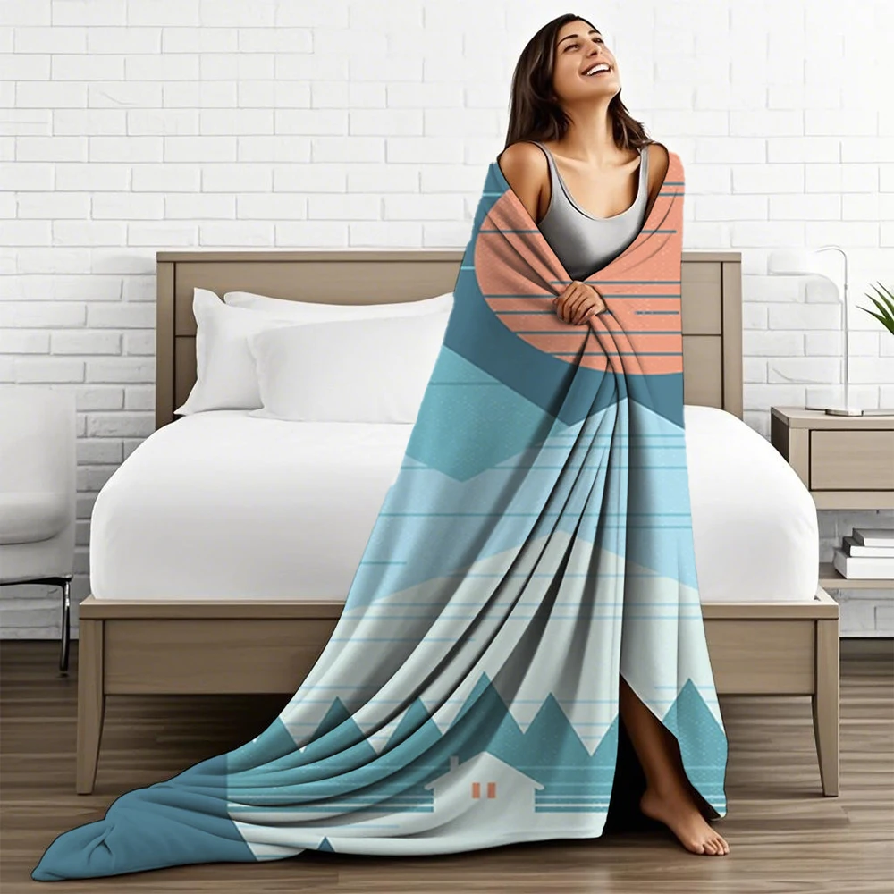 Flannel Multi-Use Blanket Dreaming Cabbages Floral Bedsheet Throw Anti-Pilling Blankets For Students Bathroom Spring/Autumn