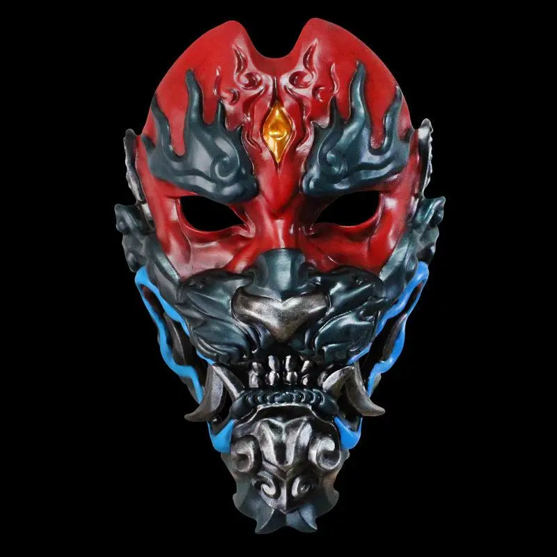 

Japan Prajna Panther Dressed Up Mask In Cosplay Party Resin Mask Red＆Blue Mask Party Ball Resin Mask Terror Mask Classical Mask