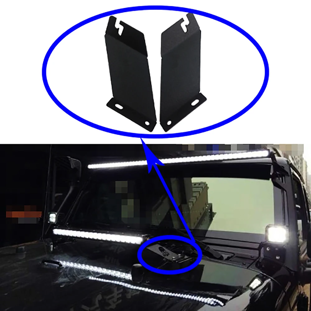 

Lantsun J08 Hood Bracket Steel 20-Inch Straight LED Work Light Bar Mount Holder for Jeep for Wrangler JK07-17 Without Lamp