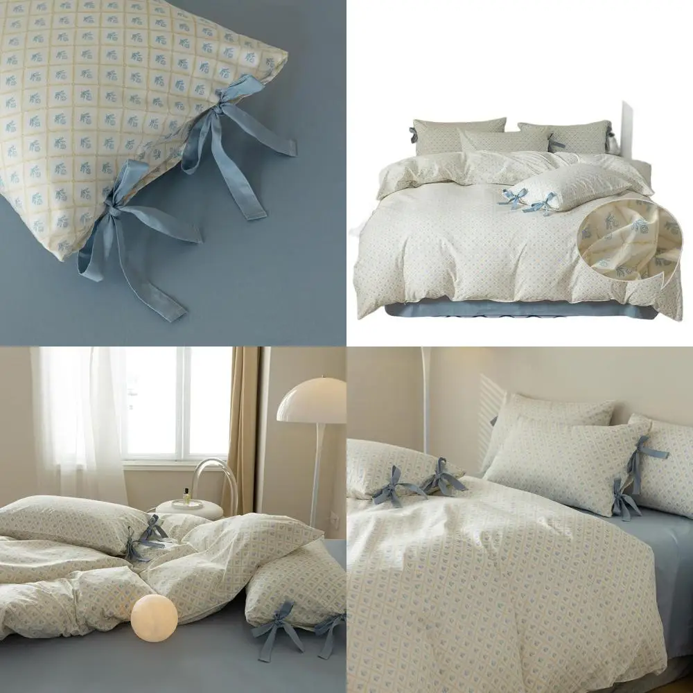 

Комплект постельного белья Queen Size с клетчатым узором, хлопковый пододеяльник, эстетичное одеяло для женщин, 90x90 дюймов