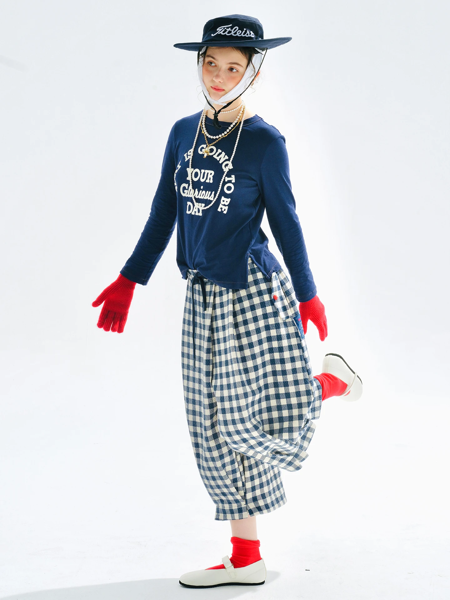 imakokoni الأصلي أوائل الخريف اليابانية الأدبية فضفاضة المرأة السراويل المستقيمة مع مرونة الخصر 255174