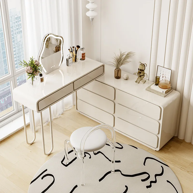 

Спальня в кремовом стиле, современный простой выдвижной шкаф для макияжа со знаменитостями в Интернете