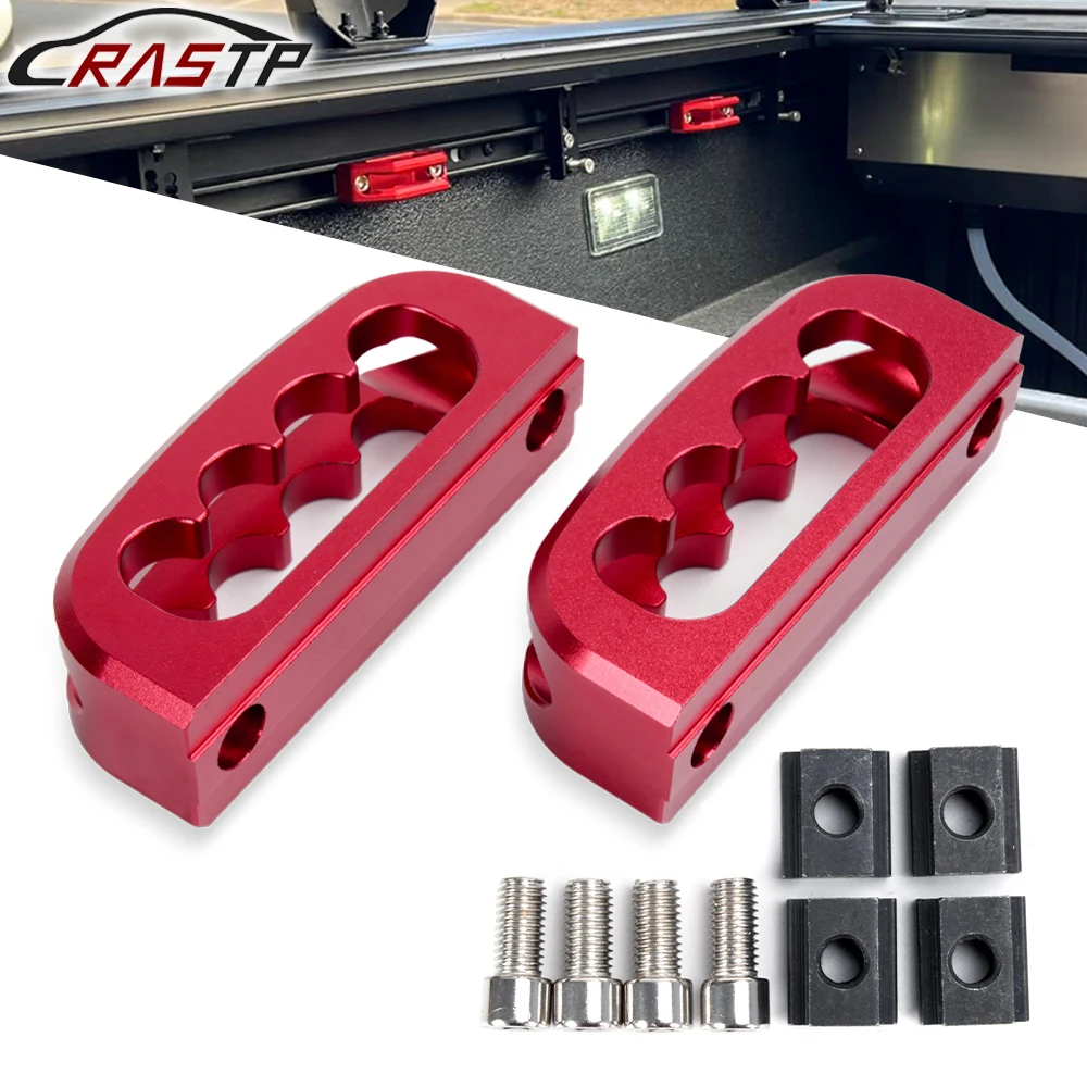 

RASTP-2pcs Aluminum Truck Bed Rail Cleats Tie Down Anchors for 2005-2025 Tacoma Tundra Gladiator BTD055