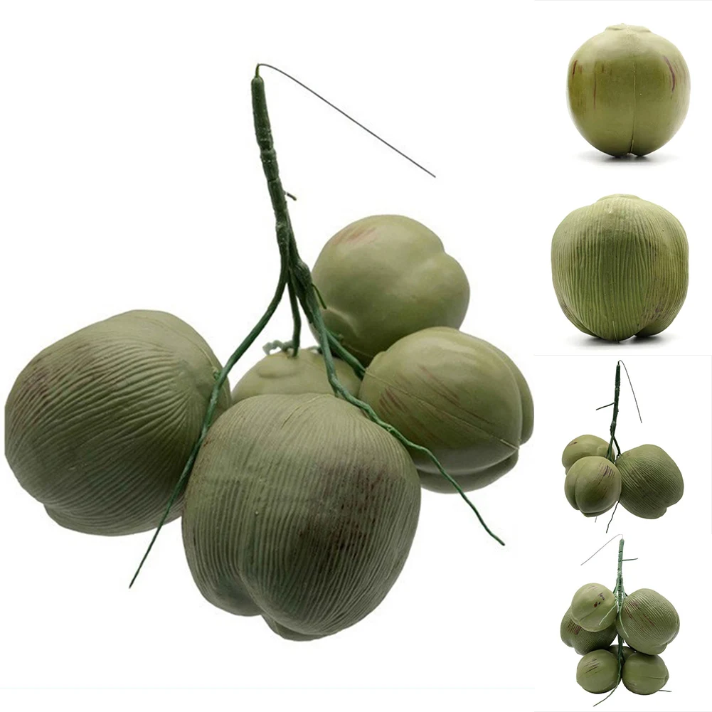 1 Pcs Fruit Ornament Artificial Coconut Fake Farmhouse Decor Simulated Fruit Props Home Party Decoration