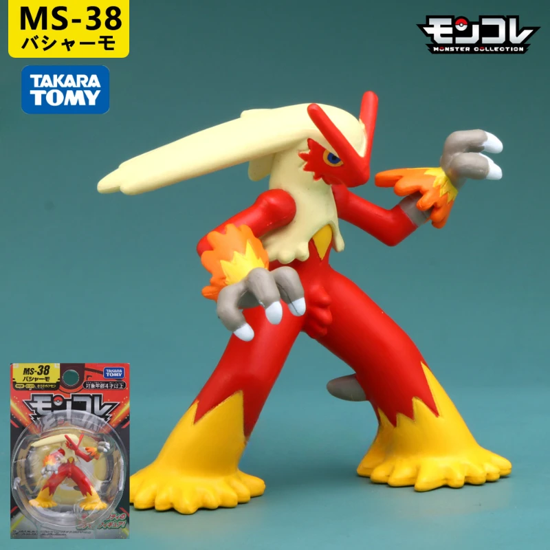 TAKARA TOMY Pokemon Blaziken Model Anime Miniature Figure Game Character Doll Children's Toy Collection Ornament Christmas Gift