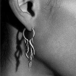 Y2k Gothic Flame Thorn Drop Earrings Men Women Hip Hop Punk Fashion Geometric Earrings Party Titanium Steel Jewelry Gift