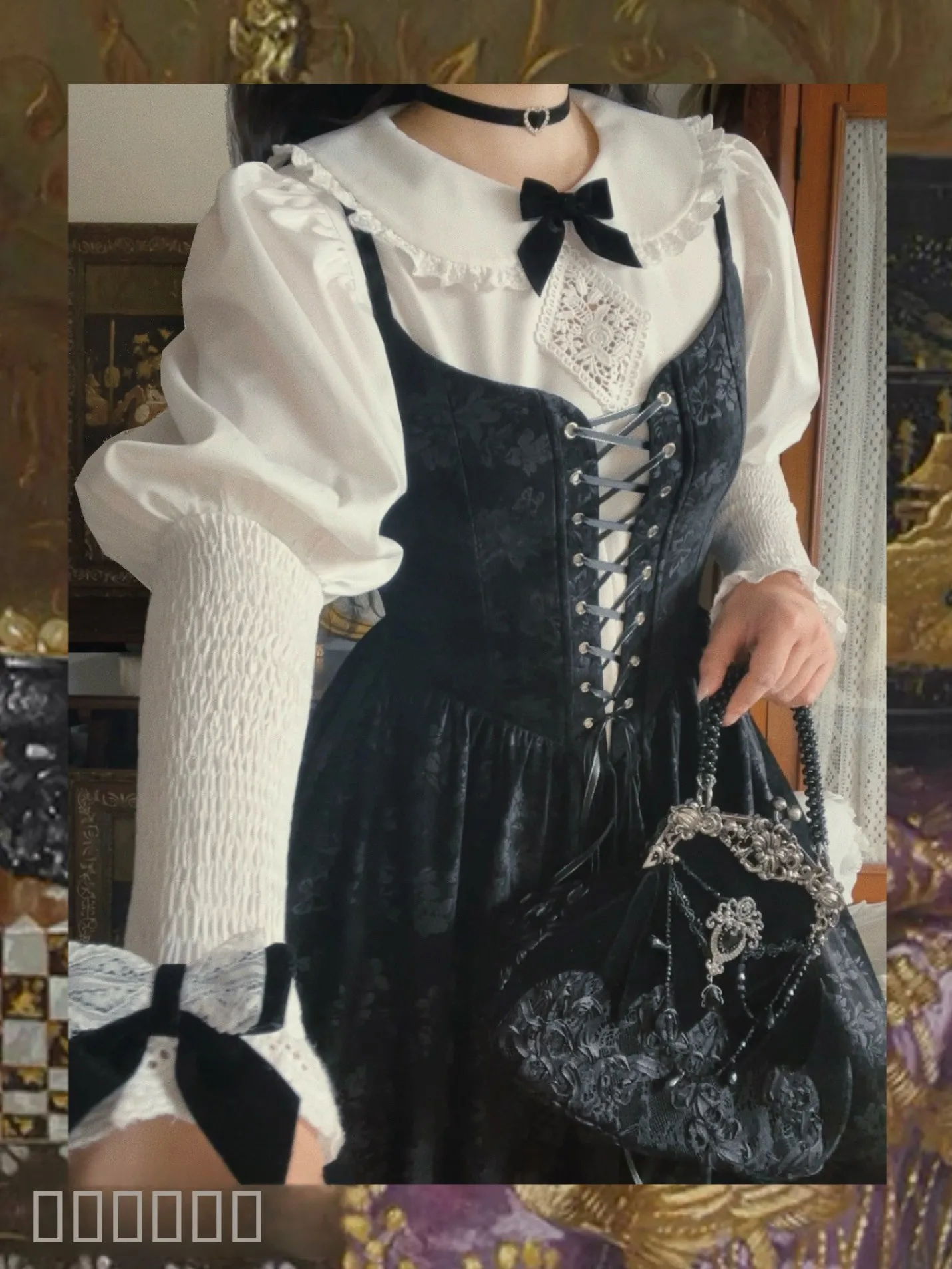 

Ретро-комплект: женский модный ансамбль с цветочным принтом, воротником-стойкой, бретельками и дизайном в стиле принцесс, на молнии