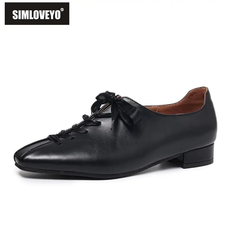 

SIMLOVEYO 2026 Новые женские туфли-балетки с круглым носком на шнуровке, большие размеры 42, 43, 44, 45, повседневные, мягкие, удобные, прочные, нескользящие, ручной работы