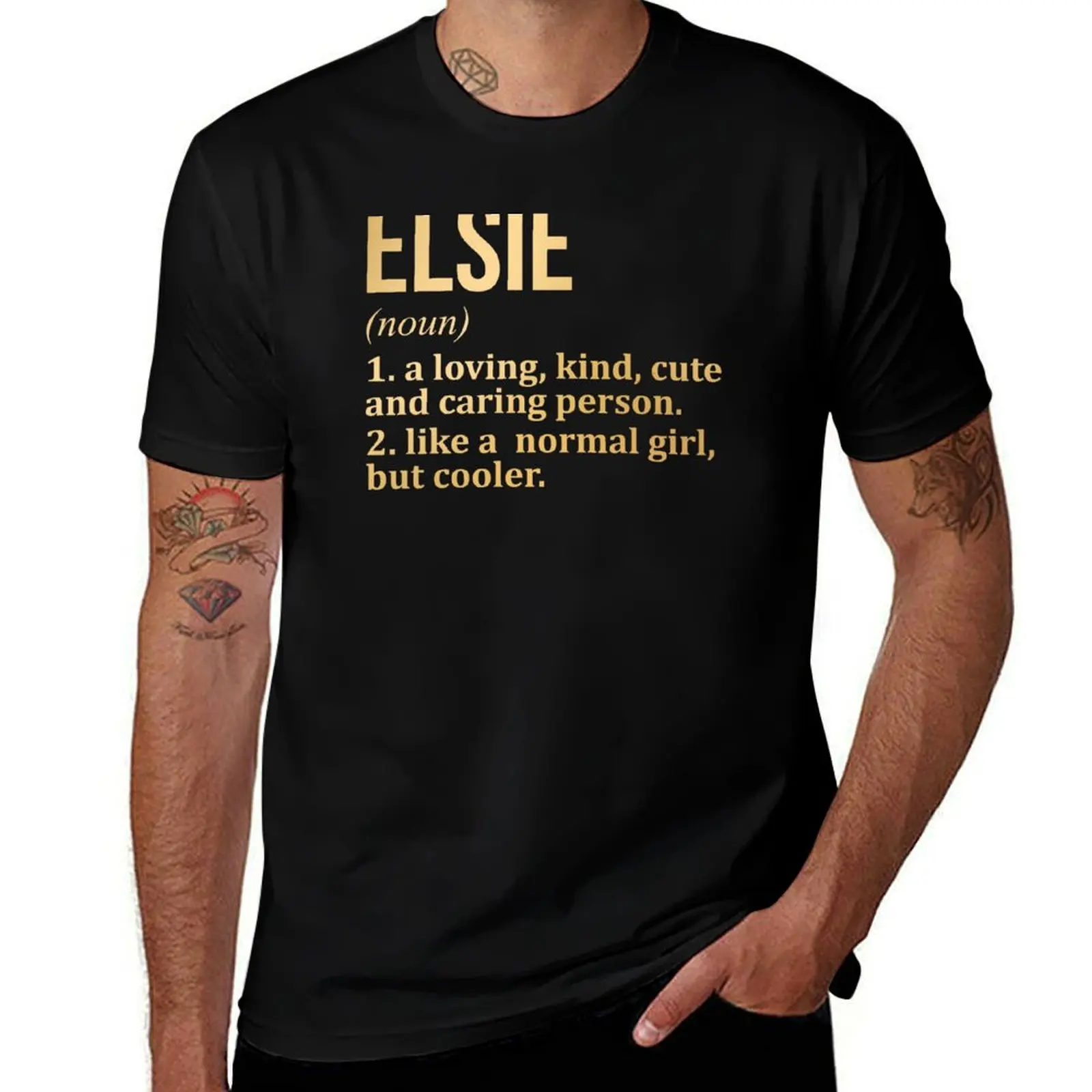 Elsie Name Definition in Gold T-Shirt anime clothes new gifts and t-shirts mens designer clothes