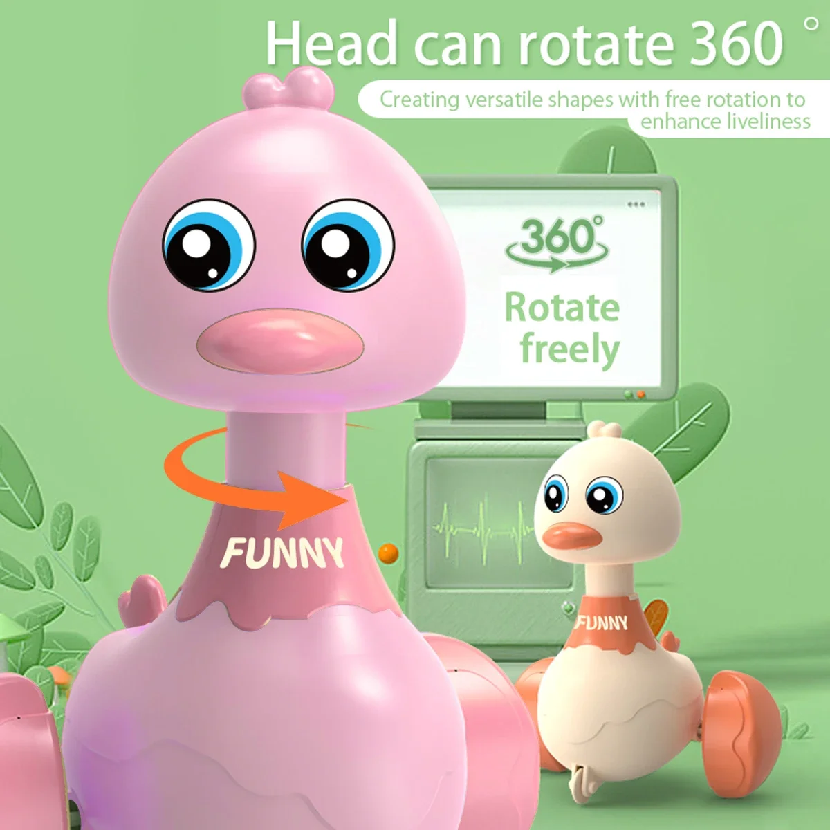 Baby Klimspeelgoed Inertie Trek auto's Schommel Eend Speelgoed Cartoon Persvoertuigen Glide Vroeg onderwijsspeelgoed voor peuters Jongens Meisjes