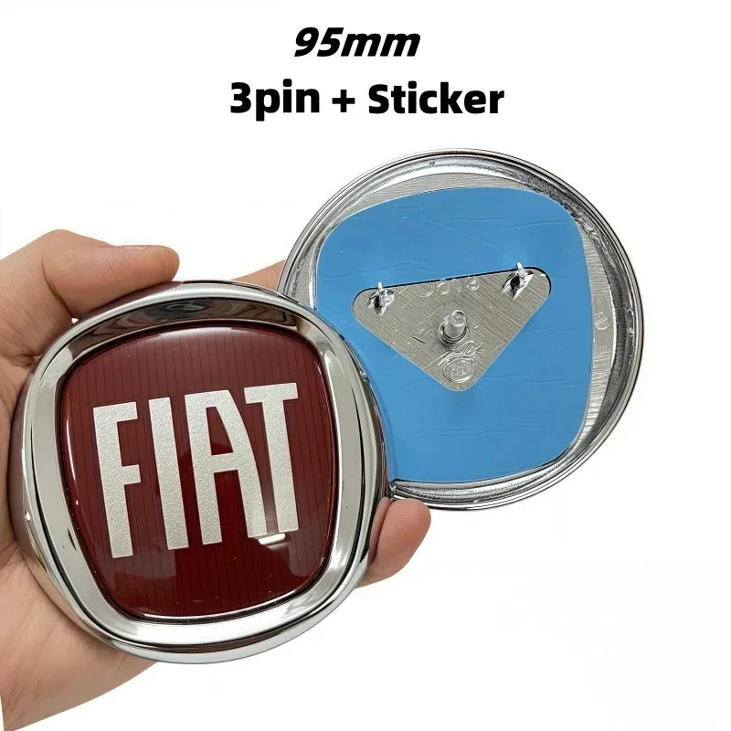 1pcs 95mm/120mm Fiat Front & Rear Badges - 2/3-Pin Emblems for Fiat 500, Panda, Punto, Grande Punto, Doblo, Ducato - view 3