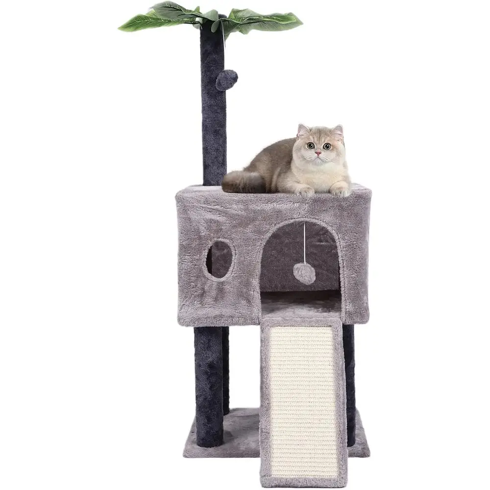 

Кошачья лежанка-когтеточка, мебель для дома, кошачья башня с когтеточкой, компактная, домик для активностей, для крупных кошек, с игрушками-мячиками, комплект