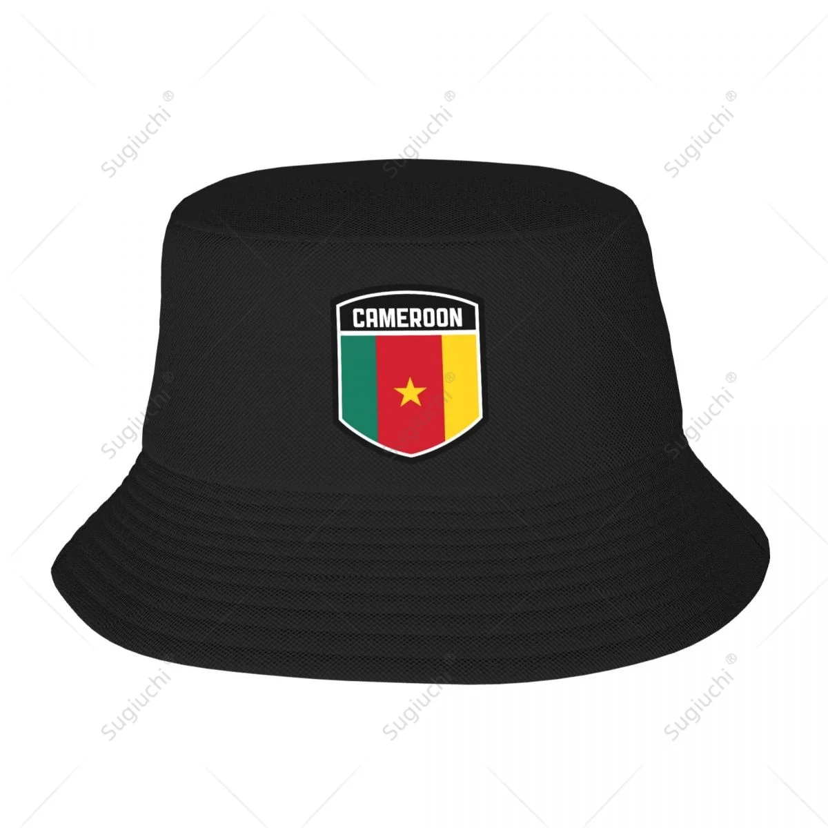 

Cameroon Flag Shield Bucket Hats Print Cool Fans Sun Shade Simple Classic Outdoor Summer Fisherman Caps Fishing Cap