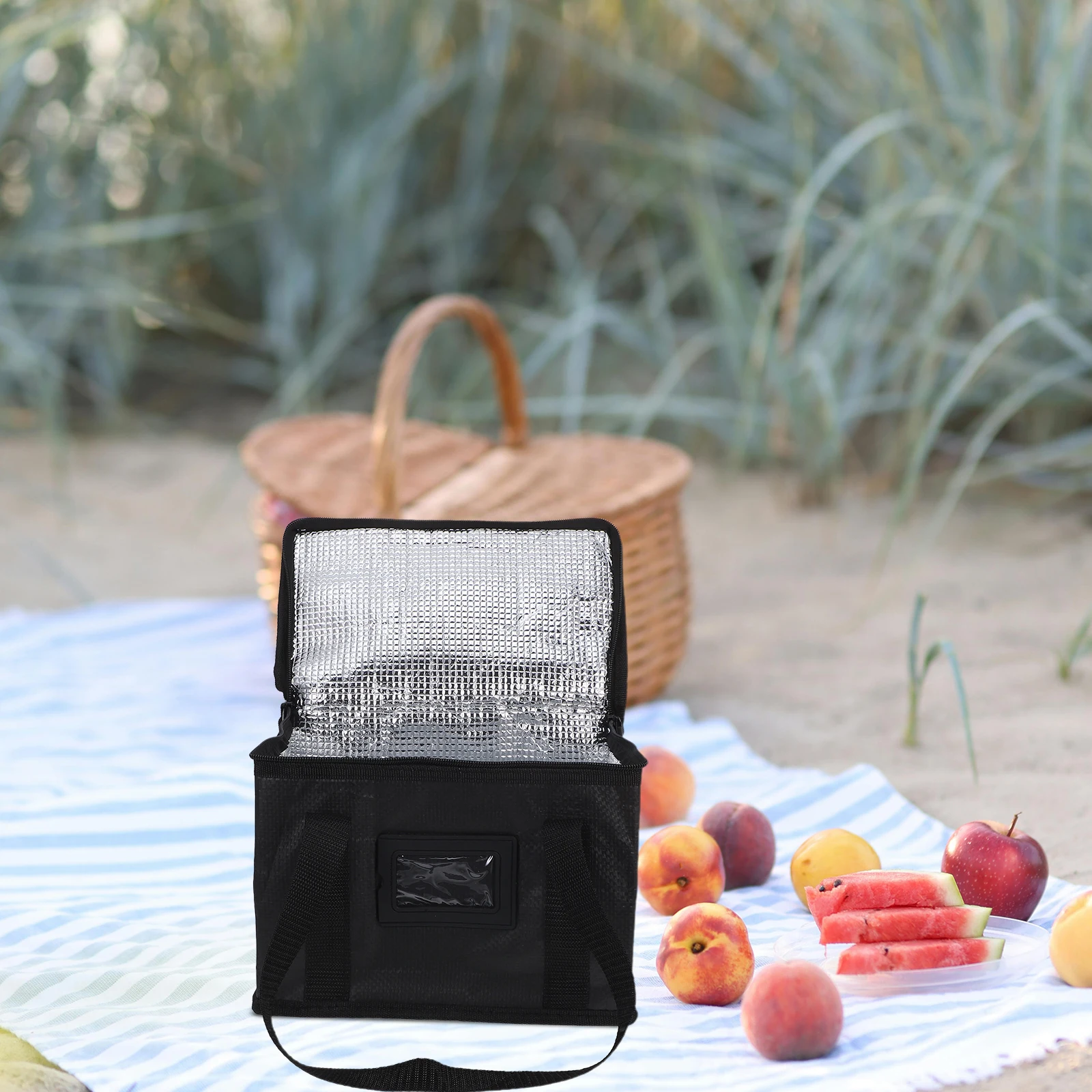 

Insulated Lunch Bag Large Capacity Hot Collapsible Cooler Tote Grocery Shopping Bags Reusable Easy Clean Travel