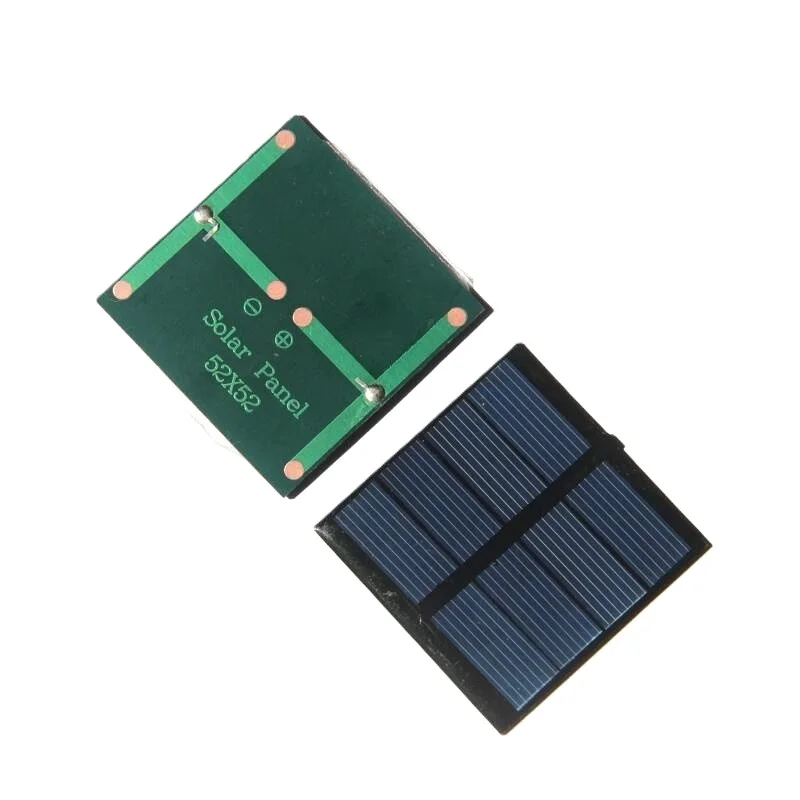 Factory Price Customized Mini Solar Panels 0.4W 2V Small Solar Cell Square Solar Plate 52*52MM for DIY Solar Power Project 10PCS