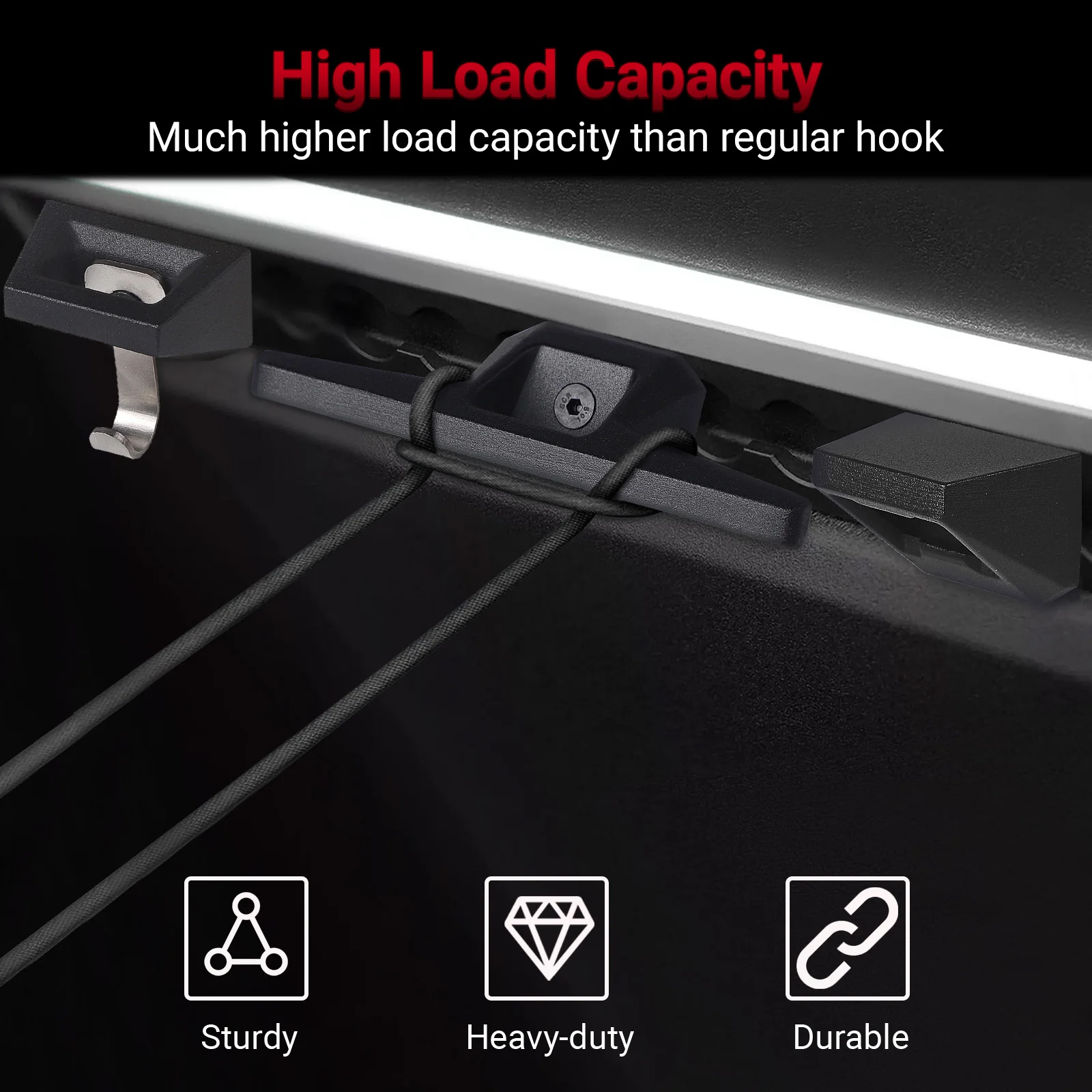 

Black Car Track Accessories Set For Tesla Cybertruck 2024 Rear Bucket Pull Ring Equipment With 4 Hooks 2 D-rings 1 Bottle Opener