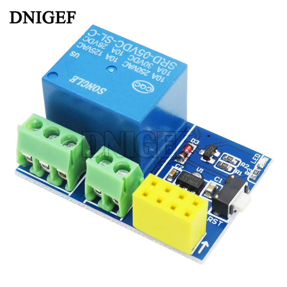 DNIGEF ESP8266 Modul Relai WIFI ESP-12F 10A 220V Relai Jaringan Input Modul WIFI DC 7V ~ 30V 4 Lapisan Papan TV Input Otomatis