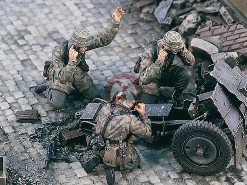 1/35 스케일 다이캐스트 수지 피규어 모델 키트 2차 세계대전 독일 파라스 건 모르타르 승무원 3 피규어(모르타르 없음) 조립되지 않고 도색되지 않음